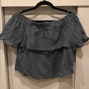 Wild Blue Off the Shoulder Top